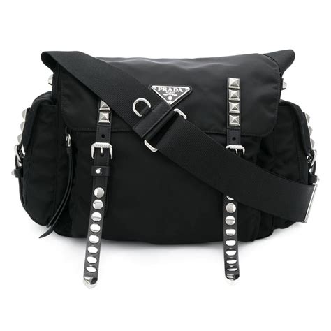 studded leather shoulder bag prada|prada vintage nylon shoulder bag.